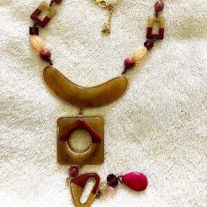 Vintage Chico's Beaded Designed Necklace